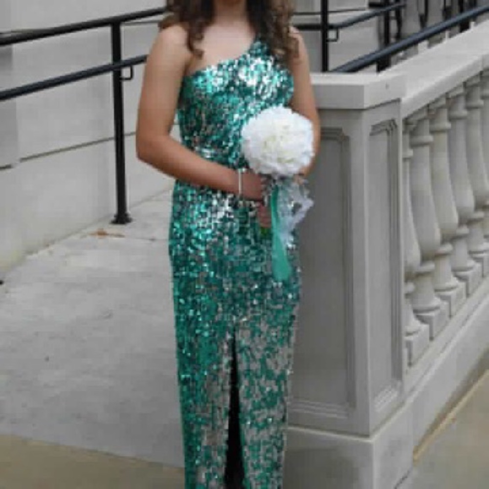 Turquoise sequin dress
